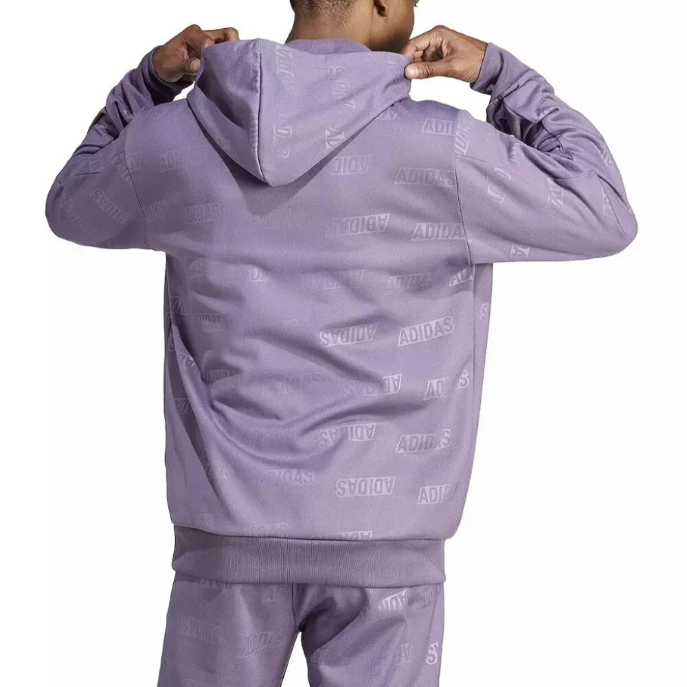 Adidas Brand Love Fleece Hoodie Sweatshirt Shadow Violet Men's Size Lg - Picture 2 of 9